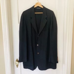 Roger Stevens Impeccable Menswear Black Suit Coat Blazer size 44 Tall USA made
